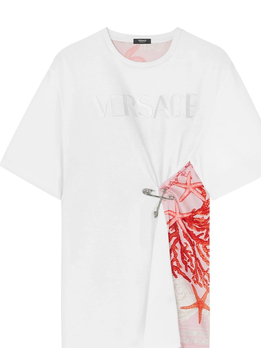 Cheap T-shirt Versace Women Sea Barocco safety-pin 0406